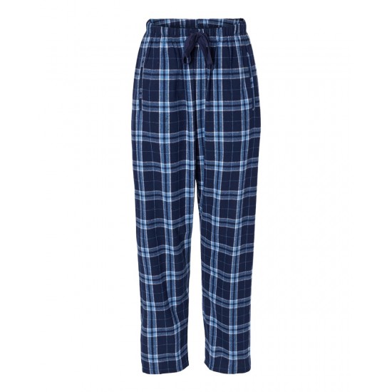 Women's Sparta Blue Plaid Flannel Ski Team Pajama Pants 